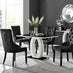 Giovani 4 Black Dining Table & 4 Black Belgravia Black Leg Chairs