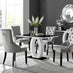 Giovani 4 Black Dining Table & 4 Grey Belgravia Black Leg Chairs