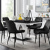 Giovani 6 Black Dining Table & 6 Black Pesaro Black Leg Chairs