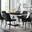 Giovani 6 Black Dining Table & 6 Black Pesaro Black Leg Chairs