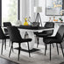Giovani 6 Black Dining Table & 6 Black Pesaro Black Leg Chairs
