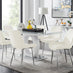 Giovani 6 Grey Dining Table & 6 Cream Pesaro Silver Leg Chairs