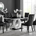 Giovani 6 Black Dining Table & 6 Black Belgravia Black Leg Chairs