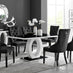 Giovani 6 Black Dining Table & 6 Black Belgravia Black Leg Chairs