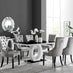 Giovani 6 Black Dining Table & 6 Grey Belgravia Black Leg Chairs