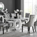 Giovani 6 Grey Dining Table & 6 Grey Belgravia Black Leg Chairs