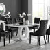 Giovani 6 Grey Dining Table & 6 Black Belgravia Black Leg Chairs