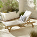 Hamburg Wood Garden Sun Lounger With Sliding Side Table
