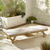 Hamburg Wood Garden Sun Lounger With Sliding Side Table