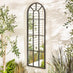 Harris Black Large Arched Window 120x40cm Garden Mirror
