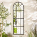 Harris Black Large Arched Window 120x40cm Garden Mirror
