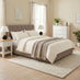 Hayden Taupe Velvet Ottoman Double Bed Frame