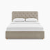 Hayden Taupe Velvet Ottoman Double Bed Frame