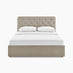 Hayden Taupe Velvet Ottoman Double Bed Frame