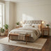 Hayden Beige Fabric Ottoman King Size Bed Frame