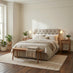Hayden Beige Fabric Ottoman King Size Bed Frame