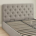 Hayden Beige Fabric Ottoman King Size Bed Frame