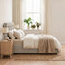 Hayden Beige Fabric Ottoman King Size Bed Frame