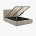 Hayden Beige Fabric Ottoman King Size Bed Frame