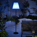 Helia Cream & Black Solar Outdoor Floor Light