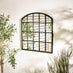 Hinton Black Medium Arched Window 70x70cm Garden Mirror
