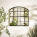 Hinton Black Medium Arched Window 70x70cm Garden Mirror