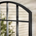 Hinton Black Medium Arched Window 70x70cm Garden Mirror