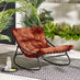 Hydra Black Metal & Orange Garden Rocking Chair