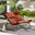 Hydra Black Metal & Orange Garden Rocking Chair