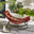 Hydra Black Metal & Orange Garden Rocking Chair