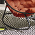 Hydra Black Metal & Orange Garden Rocking Chair