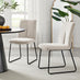 2x Halle Cream Fabric Dining Chairs Black Legs