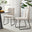 2x Halle Cream Fabric Dining Chairs Black Legs