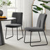 2x Halle Dark Grey Fabric Dining Chairs Black Legs