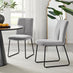 2x Halle Light Grey Fabric Dining Chairs Black Legs