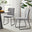 2x Halle Light Grey Fabric Dining Chairs Black Legs