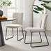 2x Halle Taupe Fabric Dining Chairs Black Legs
