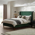 Hana Green Recycled Fabric Double Bed Frame