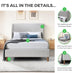 Hana Green Recycled Fabric Double Bed Frame
