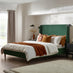 Hana Green Recycled Fabric King Bed Frame