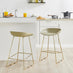 2x Harper Taupe Beige Plastic Counter Stools Gold Legs