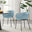 2x Harper Blue Plastic Dining Chairs Black Legs