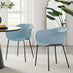 2x Harper Blue Plastic Dining Chairs Black Legs