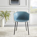 2x Harper Blue Plastic Dining Chairs Black Legs