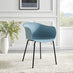 2x Harper Blue Plastic Dining Chairs Black Legs