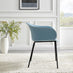 2x Harper Blue Plastic Dining Chairs Black Legs