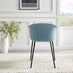 2x Harper Blue Plastic Dining Chairs Black Legs