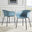 2x Harper Blue Plastic Dining Chairs Black Legs