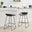 2x Harper Black Plastic Counter Stools Black Legs
