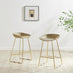 2x Harper Taupe Beige Plastic Counter Stools Gold Legs